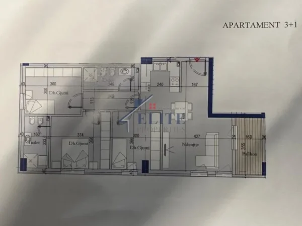 Tirane, shitet apartament 3+1+Ballkon Kati 7, 116 m² 133.400 € (Tirana New Entry)