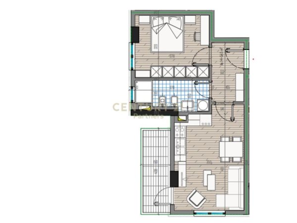 Tirane, shitet apartament 1+1 Kati 8, 63 m² 65.000 € (qtu)