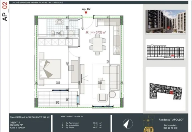 Tirane, shitet apartament 1+1+Ballkon Kati 1, 66 m² 59.000 € (Okazion Paskuqan)