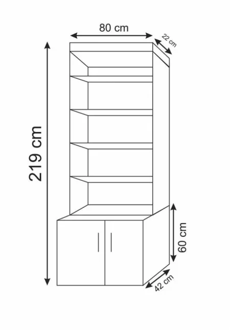 Rafte per dyqan, biblioteke ose kanceleri me ndricim LED