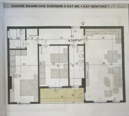 Tirane, shes apartament 2+1 Kati 6, 113 m² (Bulevardi Berisha Kamez)