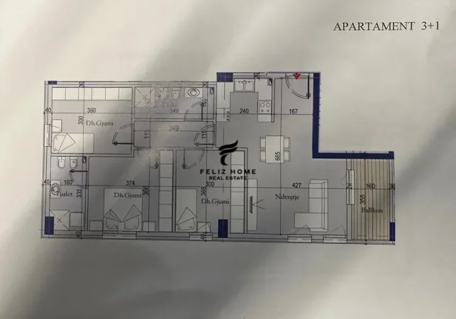 Tirane, shitet apartament 3+1+Ballkon Kati 7, 116 m² 139.000 € (ISH SHESHI SHQIPONJA)