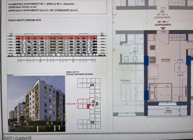 Durres, shitet garsonier Kati 5, 37 m² 