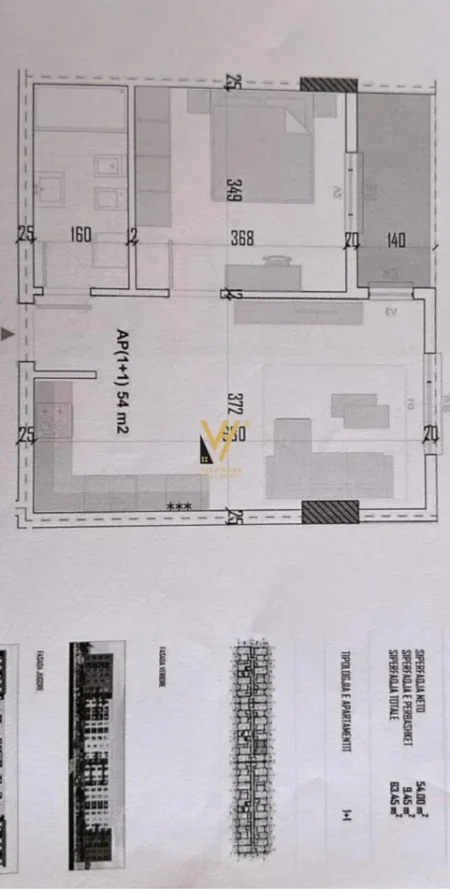 Tirane, shitet apartament 1+1+Ballkon Kati 4, 63 m² 50.000 € (KAMEZ)