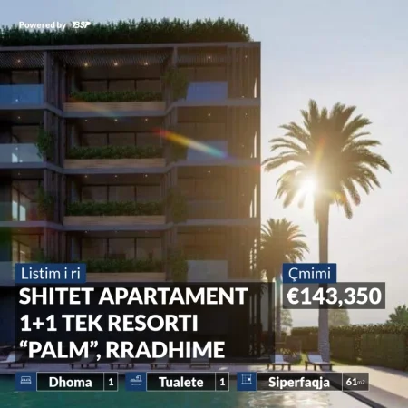 Vlore, shitet apartament 1+1+Ballkon Kati 2, 61 m² 143.350 € (RRADHIME, VLORE)