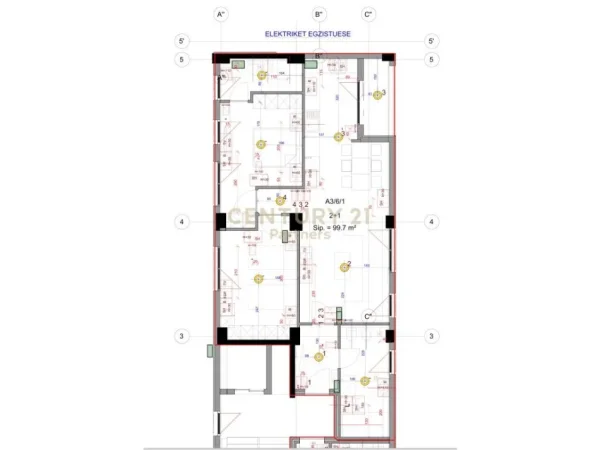 Tirane, shes apartament 2+1+Aneks+Ballkon Kati 6, 180 m² 177.000 € (KOMPLEKSI AURA)