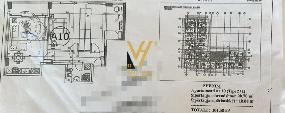 Tirane, shitet apartament 2+1+Ballkon Kati 7, 101 m² (KAMEZ)