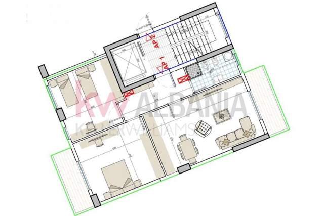 Tirane, shitet apartament 2+1 Kati 6, 103 m² 78.000 Euro (Bulevardi Blu,Kamez)