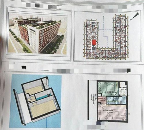 Tirane, shes apartament 1+1  Kati 3, 63 m² 102.000 € (ish parku)