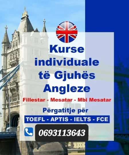 Tirane, ofroj Kurs ANGLISHT Individual ose Grup me 2 veta, IELTS, APTIS, TOEIC etj.