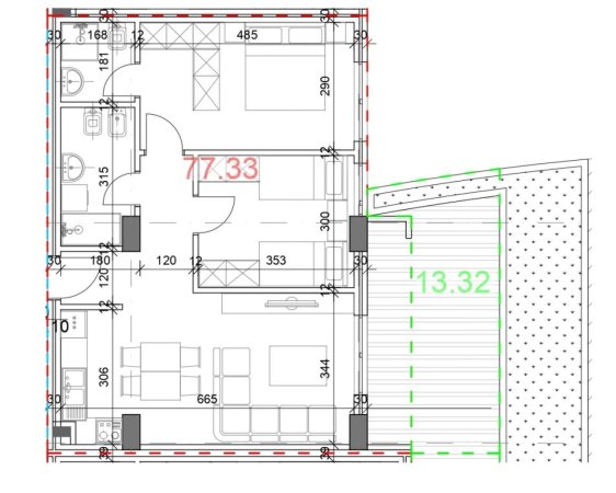 Tirane, shes apartament 2+1+Aneks+Ballkon Kati 0, 92 m² 185.000 € (KODRA E DIELLIT)
