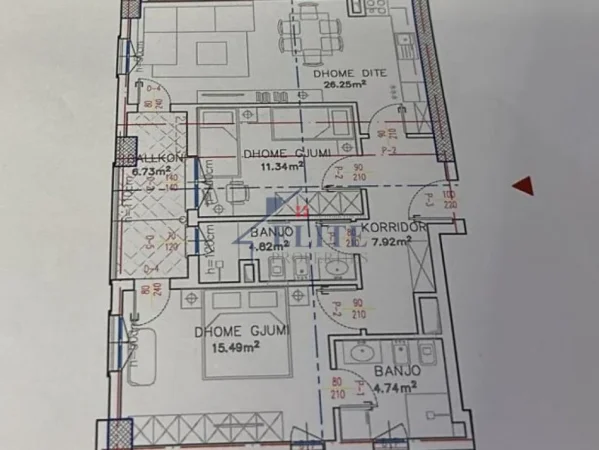 Tirane, shitet apartament 2+1+Ballkon Kati 6, 92 m² 183.880 € (Kompleksi Guce)