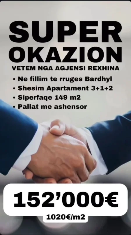 Tirane, shitet apartament 3+1 , 149 m² (Rruga Bardhyl)