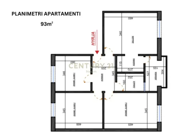Tirane, shitet apartament 3+1 Kati 4, 93 m² 135.000 € (ish parku)
