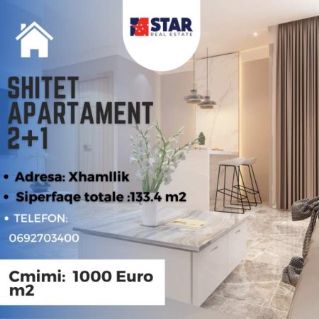 Tirane, shitet apartament 2+1 Kati 9, 133 m² 1.000 Euro (Xhamlliku)
