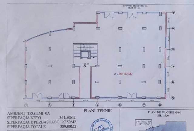 Tirane, shitet ambjent biznesi Kati 0, 389 m² 1.360 Euro/m2 (Rruga Mihal Grameno)