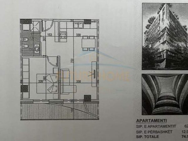 Tirane, shitet apartament 1+1 Kati 7, 75 m² 112.500 Euro (Rruga Mine Peza)