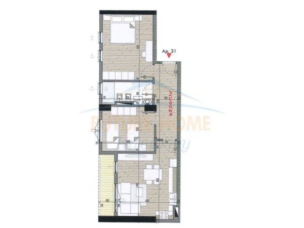 Tirane, shitet apartament 2+1 Kati 4, 92 m² 77.732 € (QTU)