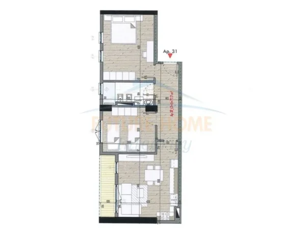 Tirane, shitet apartament 2+1 Kati 4, 92 m² 77.732 € (QTU)