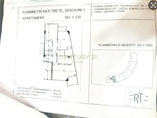 Tirane, shitet apartament 2+1+Aneks+Ballkon Kati 3, 112 m² 179.000 € (Liqeni i That)