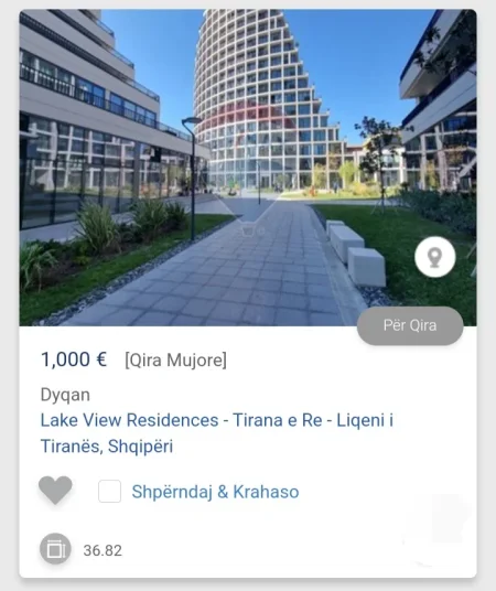 Tirane, jepet me qera ambjent biznesi Kati 0, 35 m² 1.000 € (Lake View)