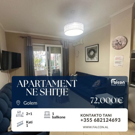 Durres, shitet apartament 2+1+Ballkon Kati 1, 70 m² 72.000 € (Golem)