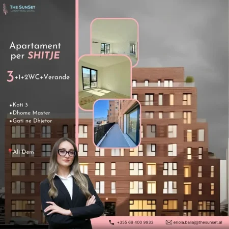 Tirane, shitet apartament 3+1+Ballkon Kati 3, 180 m² (Ali Demi)