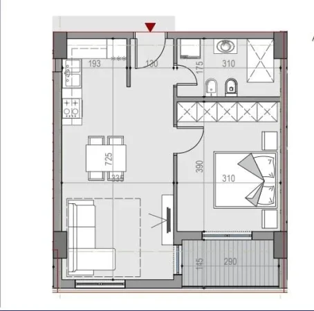 Tirane, shitet apartament 1+1 Kati 3, 64 m² 66.000 € (Univers City)