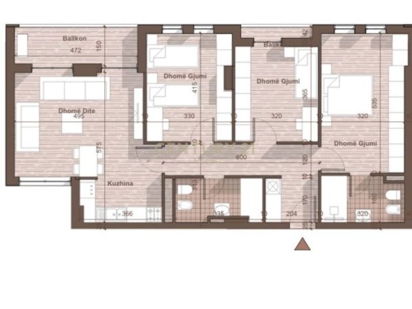 Tirane, shitet apartament 3+1 Kati 2, 132 m² 118.602 € (qtu)