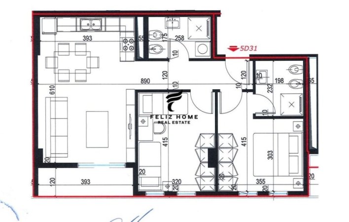Tirane, shitet apartament 2+1+Ballkon Kati 2, 93 m² 85.000 € (UNIVERS CITY)