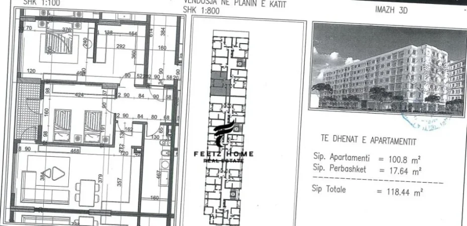 Tirane, shitet apartament 2+1 Kati 6, 118 m² 87.000 € (KAMEZ)