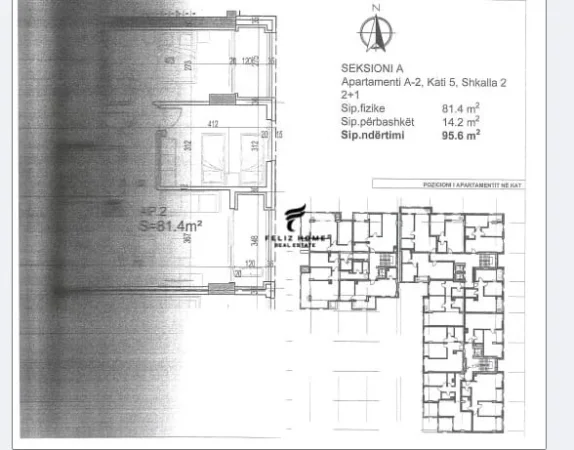 Vlore, shitet apartament 2+1 Kati 5, 95 m² 287.000 € (VLORE)