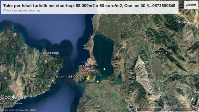 Ksamil, shes toke ne bregdet 58.000 m²