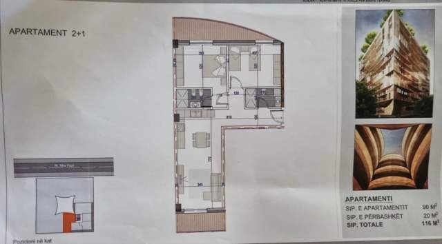 Tirane, shes apartament Kati 11, 116 m² 1.600 Euro/m2 (Rrg FORTUZI)