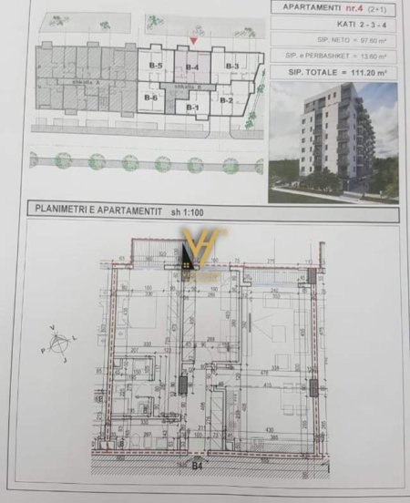 Tirane, shitet apartament 2+1+A+BLK Kati 1, 111 m² 150.000 Euro (laprake)