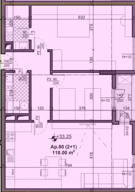 Tirane, shitet apartament 2+1+Ballkon Kati 9, 118 m² 148.000 € (fusha aviacionit)
