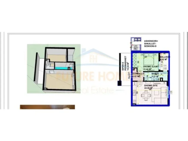 Tirane, shitet apartament 1+1 , 69 m² 113.820 € (kompleksi guce rruga e kavajes)