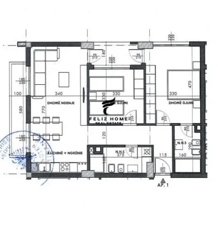 Tirane, shitet apartament 2+1 Kati 8, 107 m² 134.000 € (LAPRAKE)