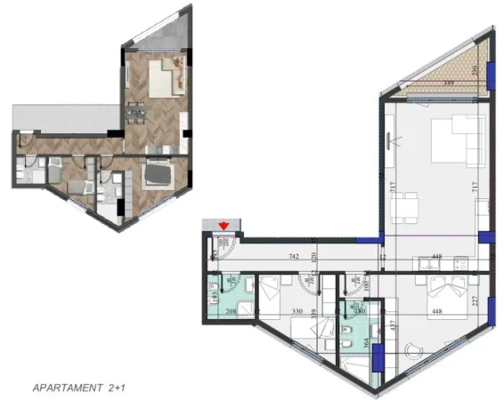Tirane, shes apartament 2+1 Kati 8, 120 m² 199.000 € (dritan hoxha)