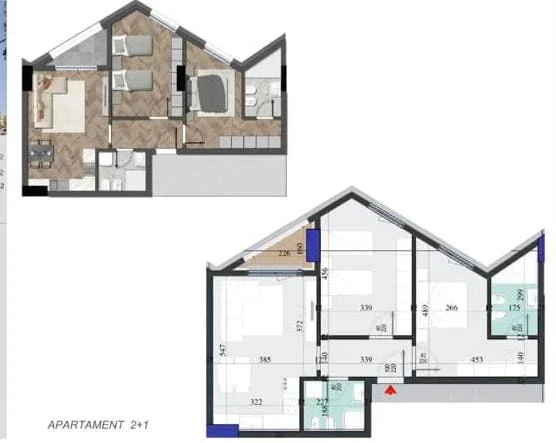Tirane, shes apartament 2+1 Kati 8, 97 m² 161.000 € (DRITAN HOXHA)