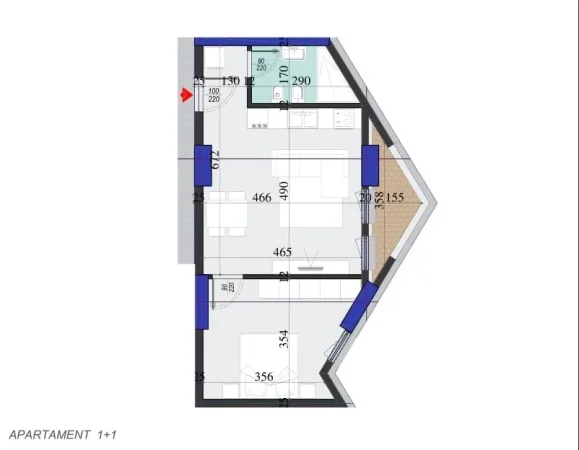 Tirane, shes apartament 1+1+Ballkon Kati 8, 71 m² 118.000 € (DRITAN HOXHA)