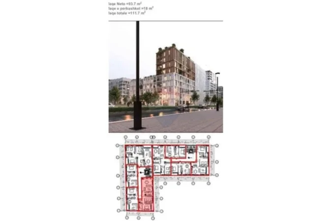 Tirane, shitet apartament 2+1 Kati 3, 112 m² (Stacioni Trenit)