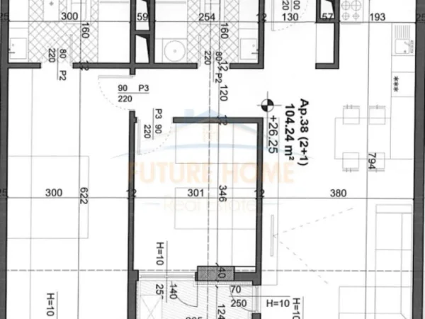 Tirane, shitet apartament 2+1 , 105 m² 160.000 € (Fusha aviacionit)