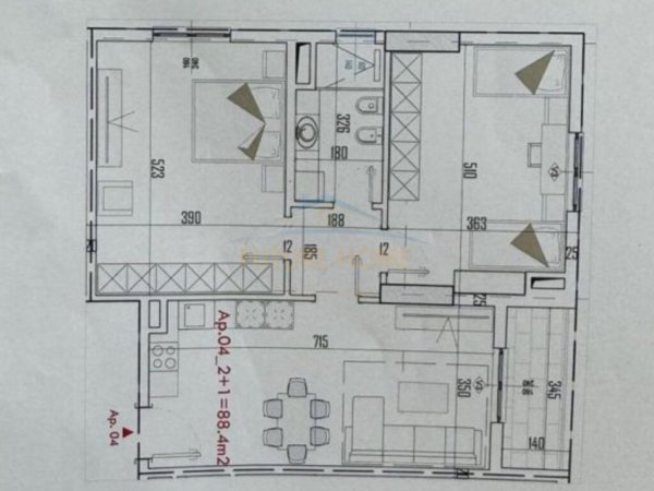 Tirane, shitet apartament 2+1 Kati 4, 112 m² 126.500 € (Kompleksi Faea Ever, Paskuqan)