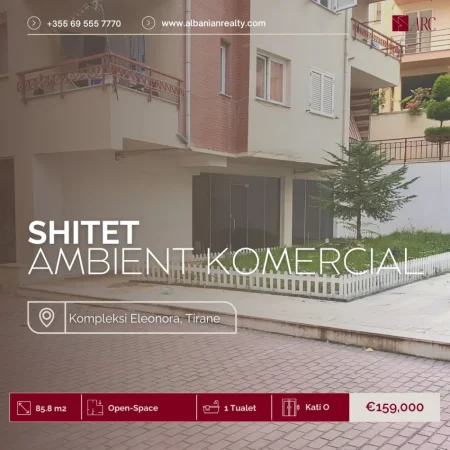 Tirane, shitet dyqan Kati 0, 86 m² 159.000 € (Kompleksi Eleonora)