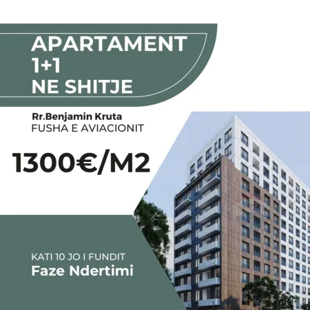 Tirane, shitet apartament 1+1+Ballkon Kati 10, 71 m² 89.000 € (Benjamin Kruta)
