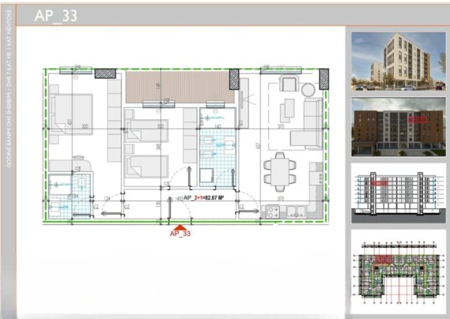 Tirane, shitet apartament 2+1 Kati 6, sip 96 m²çmimi 800 euro/m2 (KAMEZ)