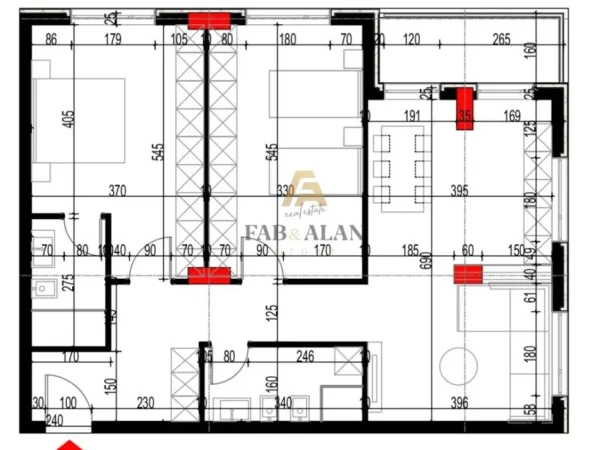 Tirane, shitet apartament 2+1+2 Kati 7, 117 m² 105.600 € (Paskuqan)
