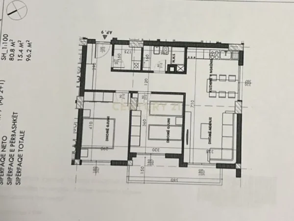 Tirane, shitet apartament 2+1 Kati 2, 96 m² 130.000 € (Ish Fusha e Aviacionit Tirana, Albania)