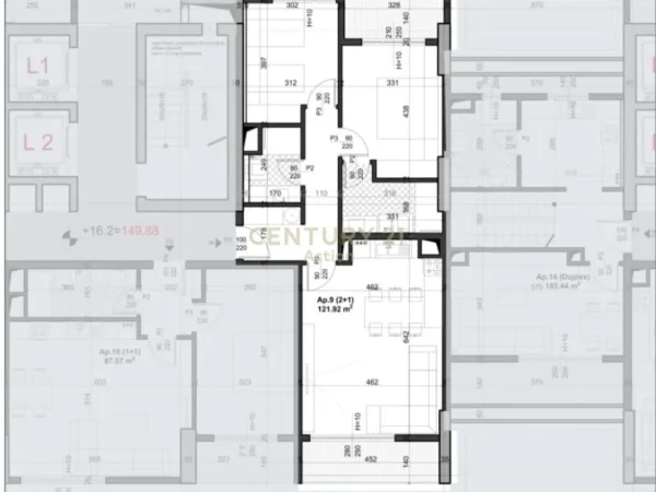 Tirane, shes apartament 2+1+Aneks+Ballkon Kati 4, 122 m² 268.224 € (Zogu i Zi)